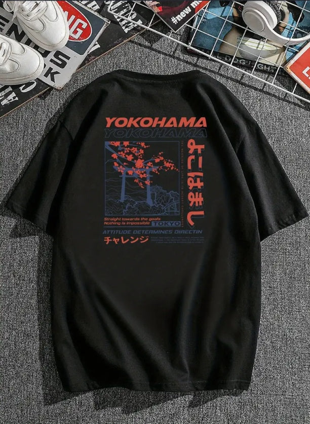 Digital Printed Men's Street Short Sleeved Round Neck T-shirt, Summer Outdoor