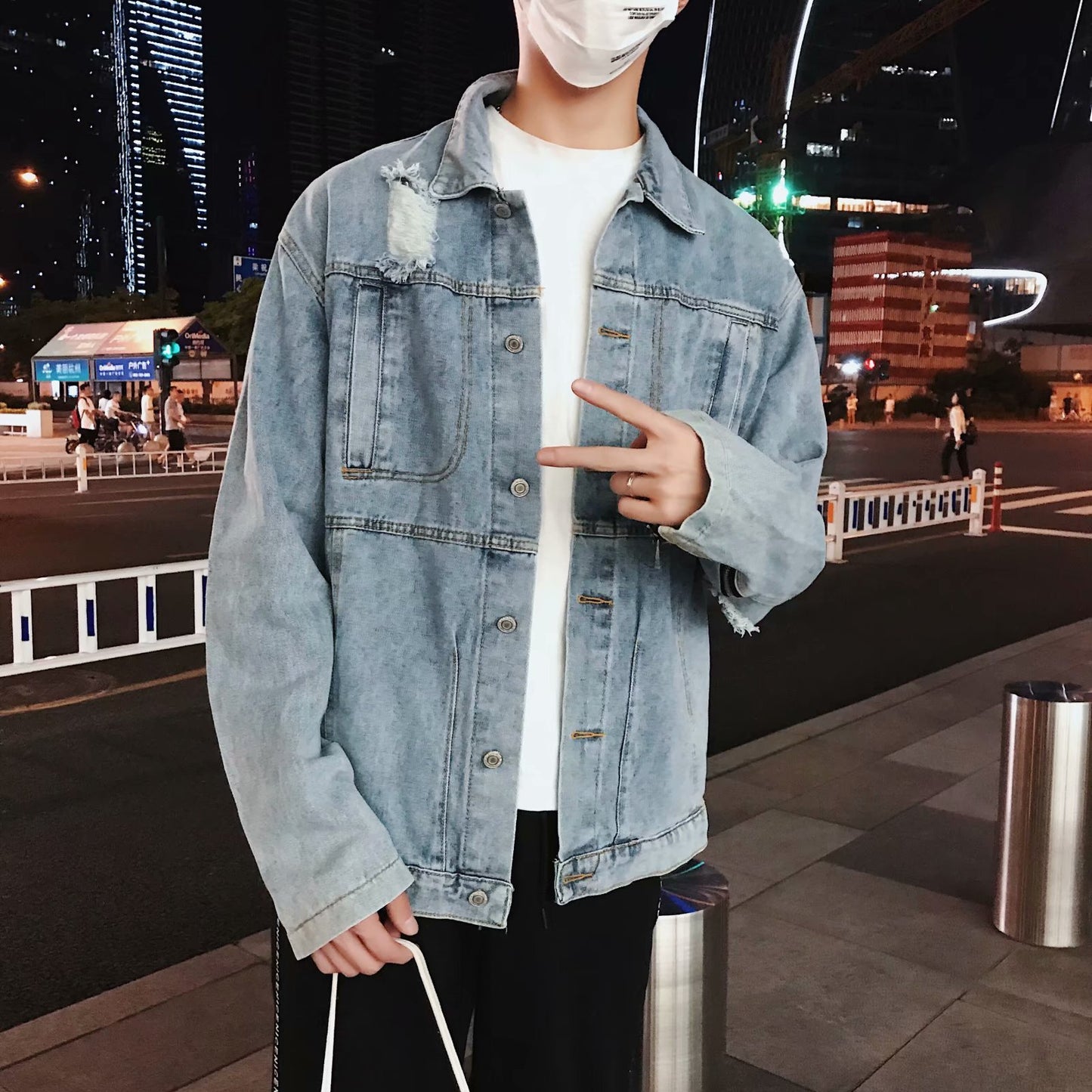 Men's Denim Jacket Loose Slim Fit Jacket Gown Clothes