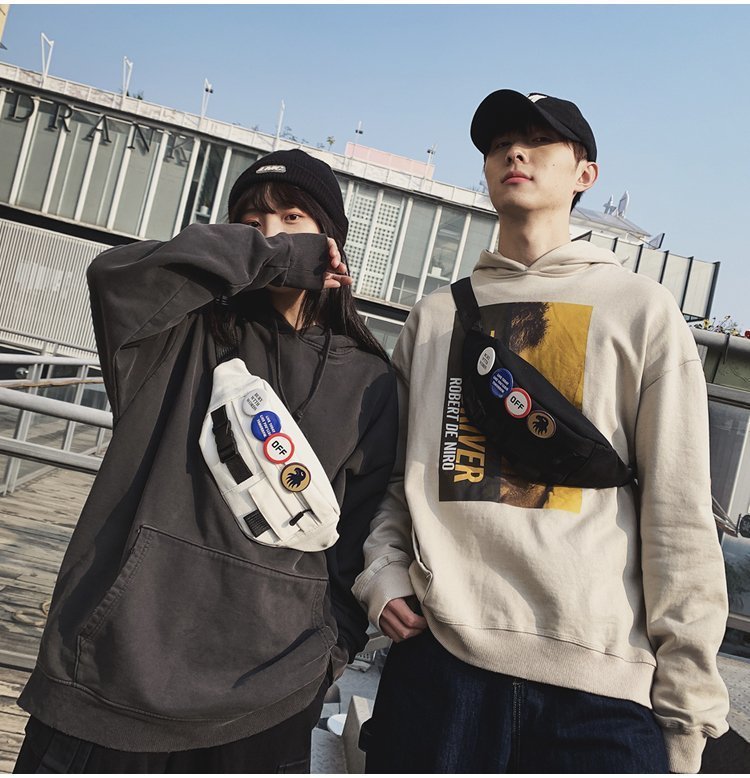 Wind Retro Tooling Style Personality Letter Badge Male And Female Student Chest Bag