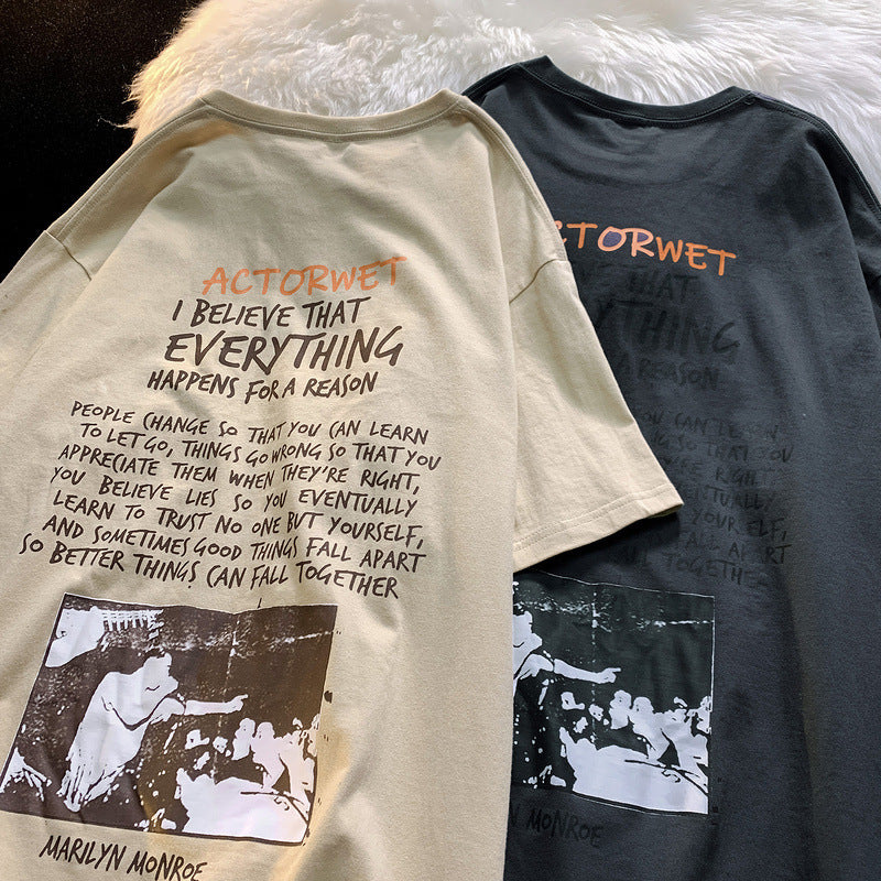 Men's Loose Printed Short Sleeve T-Shirt Top