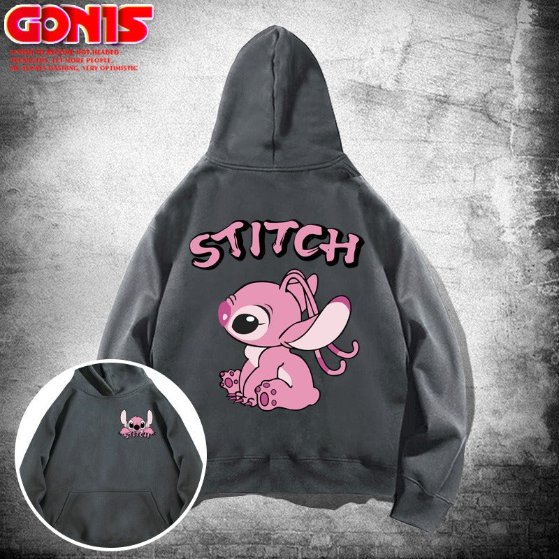 Y Stitzer Hooded Sweater for Men and Women Spring and Autumn Japanese Cartoon Anime Loose Shoulder Couple