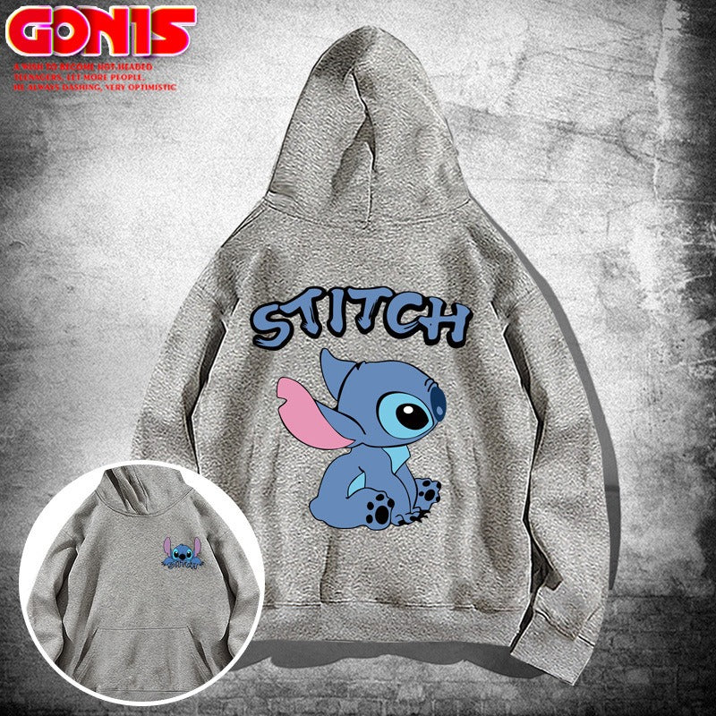 Y Stitzer Hooded Sweater for Men and Women Spring and Autumn Japanese Cartoon Anime Loose Shoulder Couple