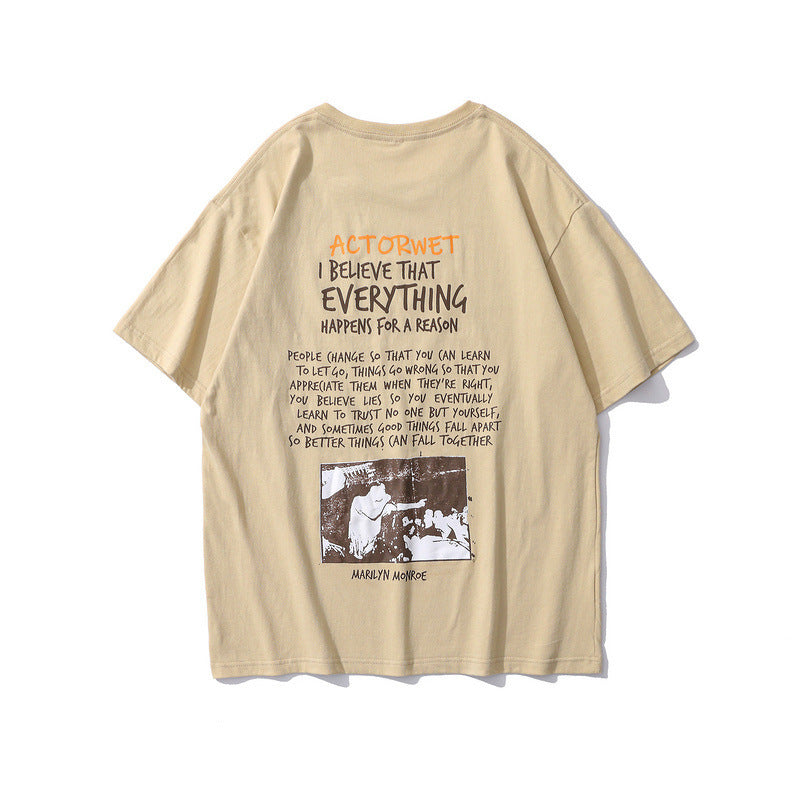 Men's Loose Printed Short Sleeve T-Shirt Top