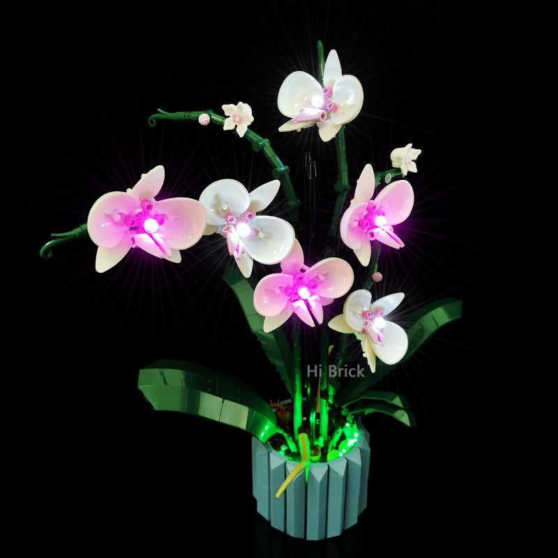 Building block lighting compatible with LEGO 10311 orchid green plant bonsai IDEAS remote control LED light