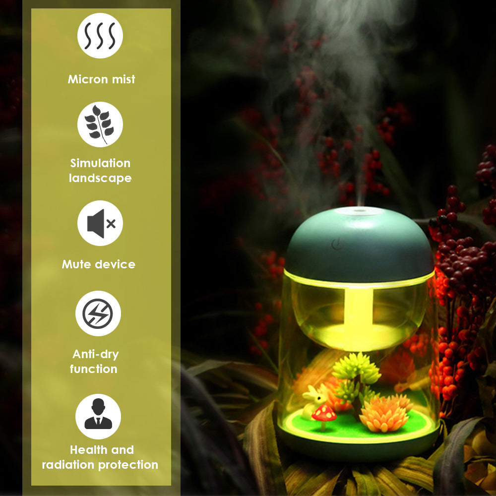 Micro Landscape Humidifier Home Colorful Lamp USB Humidifier Bedroom Humidifier Timing Air Atomizer