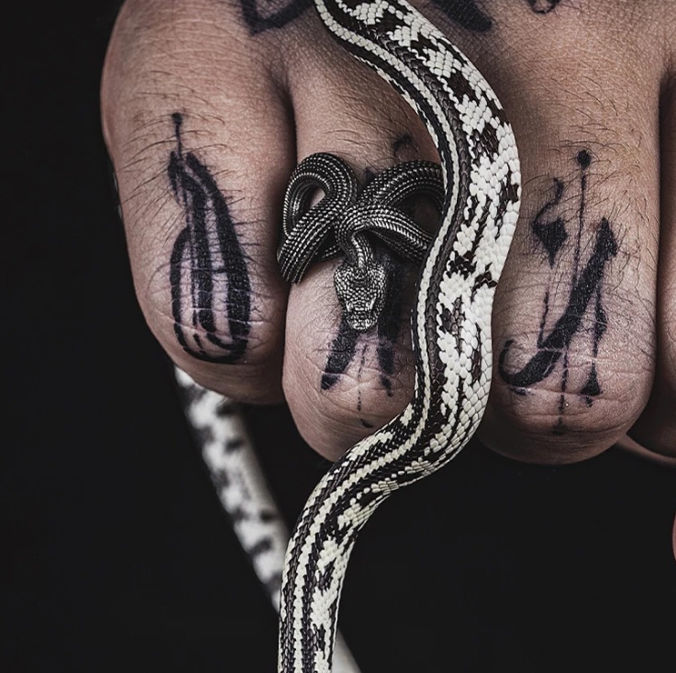 Python ring dark punk three dimensional snake ring snake winding ring