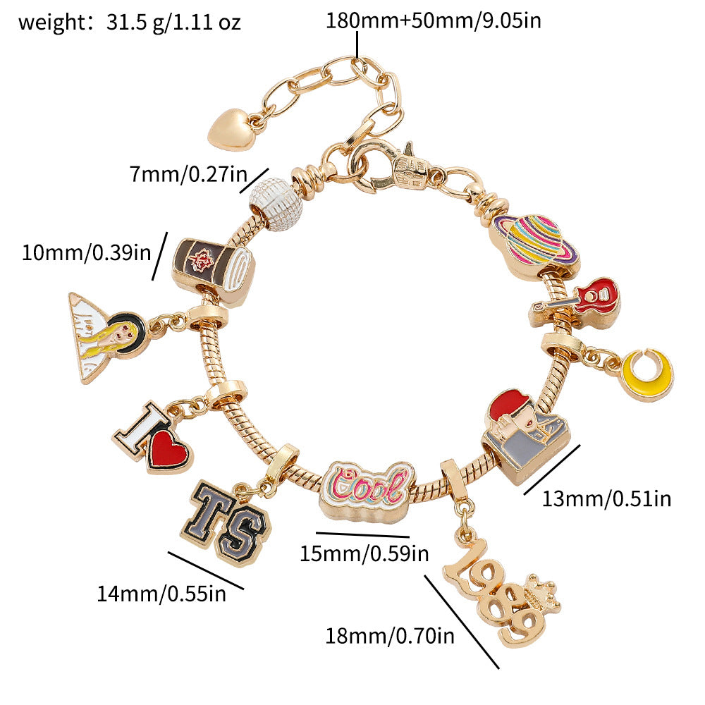 Cross-border Anime SpongeBob SquarePants DIY Beaded Bracelet with Loose Beads for Customizable Jewelry Accessories