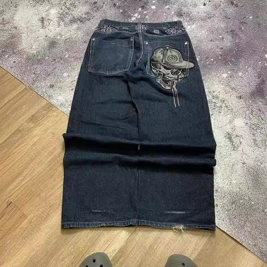 Embroidered Casual Straight-leg