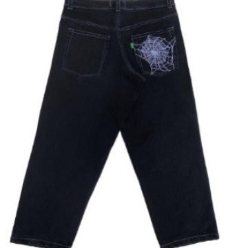 Embroidered Casual Straight-leg