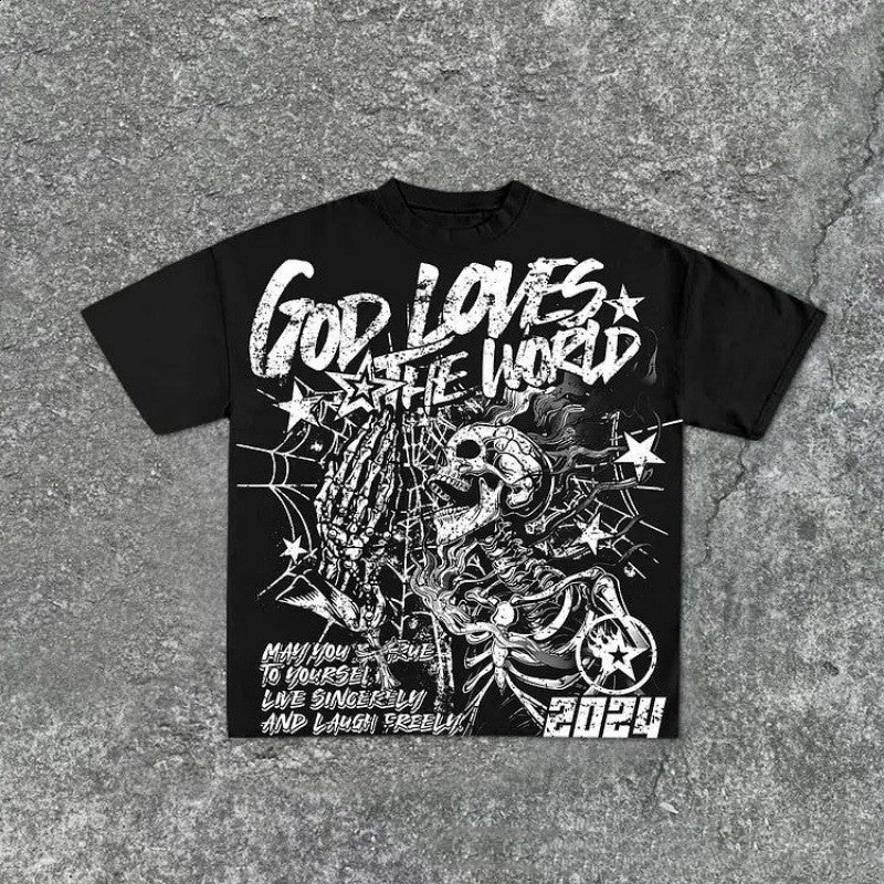 Punk Rock Retro Oversized T-shirt Hip Hop