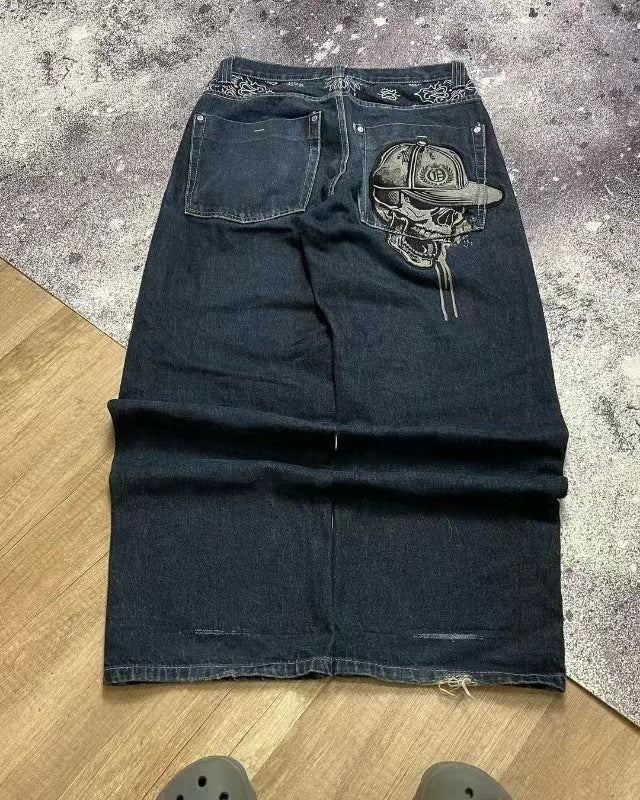 Embroidered Casual Straight-leg